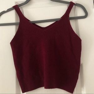 Maroon Crop Top